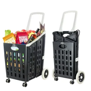 75L Supermarket Store Storage Shopping Trolleys Utility Hand Carts Portable Foldable Grocery Shopping Cart Shopping Trolley