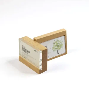 7×10 cm Name Display Card Wooden Table Block Price Tag Sign Display Stand Acrylic Label Slope Wooden Frame Block