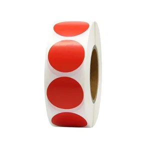 8 Colors 1inch 500pcs Vinyl Adhesive Stickers Glossy Circle Dot Coding Labels for File Classification Inventory Organization