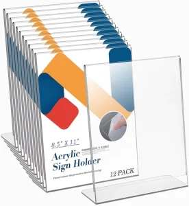 8 X 11 Clear Acrylic Sign Holder Picture Photo Frames Display Stand for Retail Office Restaurant Flyers Posters