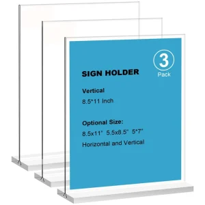 8.5 x 11 Acrylic Sign Holder Double Sided Clear Plastic Frame Wall Mount Poster Display Stand for Polish Market Display Racks