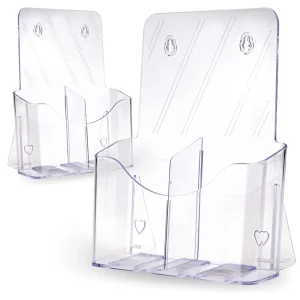 8.5×11 Inches Acrylic Sign Holder Table Top Standing Brochure and Magazine Organizers Display Acrylic Brochure Holder
