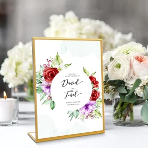 8.5x11in Acrylic Sign Holder L Shaped Table Menu Sign Holder Wedding Table Number Holder