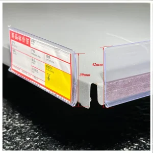 80X42mm Magnetic Tag Holder Flat Label Holder Transparent Magnetic Price Holder for Supermarket Shelves