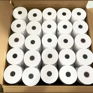 80×60 Thermal Receipt Paper Roll Smooth Oilproof Anti Jam for Cafe Bubble Tea Fast Food Kitchen POS Cash Register Printing