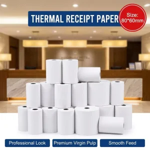 80×60 Thermal Receipt Paper Rolls 55gsm 65gsm Cashier Paper for Global Export High Speed Printing Factory Direct Supply
