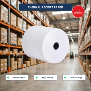 80x80mm Thermal Paper Roll High Quality Cashier Receipt Paper for Supermarket POS Printer Manufacturer Factory Direct Supply