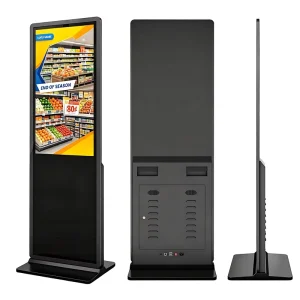85″ Floor Standing Vertical Digital Signage Kiosk Android Windows LCD Advertising Display Infrared Touch Built in CMS