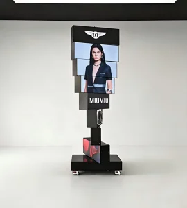 9 Layer Double Sided 360 Rotating Mechanical LED Display 2mm Pixel Pitch 600CD Brightness Floor Standing Wall Mount Option