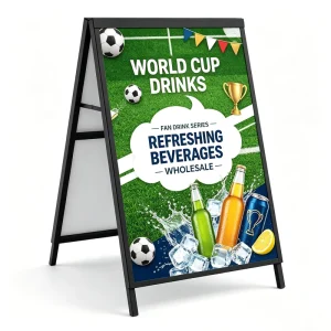 A Frame Customized Portable Asian Style Indoor Use Poster Rack Stand 24 X 36 Inch Metal Collapsible Easy Display