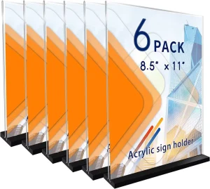 A3 A4 A5 A6 T Shape Table Top Display Stand Double Sided Stable Base Ad Frames Sign Holder Perfect for Shop Home
