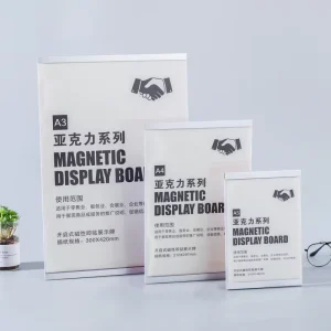 A3 A4 A5 Acrylic Sign Holder Self Adhesive Magnetic Price Tag Acrylic Display Stand for Store Supermarket Mall
