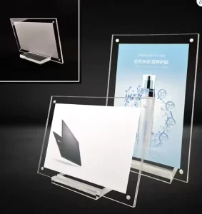 A4 A5 A6 Acrylic Magnetic Sign Holder L Shape Clear Desktop Photo Frame for Menu Price Tag Business Card