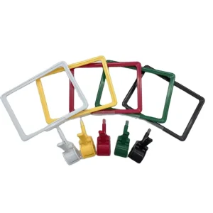 A4 A5 A6 Colorful Plastic POP Holder Clips Supermarket Shelf Price Label Display Adjustable Frame with Clip Carton Packing