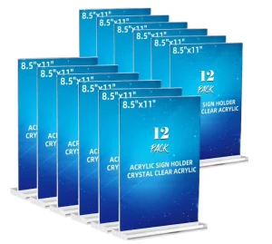 A4 A5 A6 Double Sided Acrylic Menu Stand Clear Transparent Desk Display Holder for Restaurant Tabletop Photo Sign Display