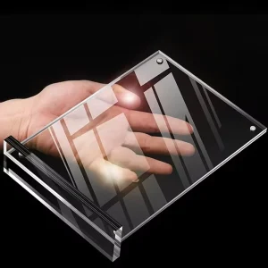 A4 A5 A6 One Side T Shape Acrylic Sign Holder with Magnetic Horizontal Desktop Billboard Acrylic Display Stand