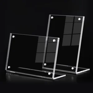 A4 A5 A6 Strong Magnetic Acrylic Sign Holder Tabletop L Shape Acrylic Menu Advertising Display Stand with Magnet