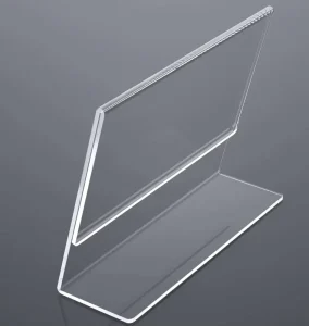 A4 A5 Acrylic L shaped Floor Standing Customizable Sign Holder Advertising Display Stand for Restaurant Menus Reception