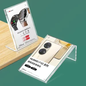 A4 Clear L Shape Vertical Single Sided Magnetic Acrylic Eco friendly for Price Tag Sign Holder Stand