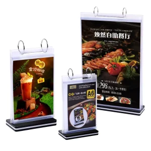A4 Multi Page Menu Stand Menu Holder Price Display Stand Acrylic Sign Holder for Retail Store