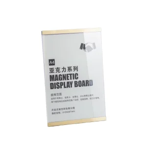 A4 Wall Mounted Aluminum Vertical Sign Holder Self Adhesive Magnetic Paper Holder Acrylic Made for Office Store Supermarket Mall