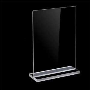 A5 & A4 Free Standing Acrylic Sign Holder T Shape Paper Display Stand Tabletop Plastic Sheet Stand