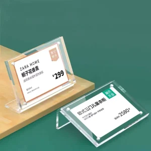 A5 L Shape Desktop Inclined Price Label Card Magnetic Acrylic Sign Holder for Various Store