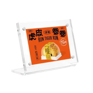 A5 L Shaped Strong Magnetic Acrylic Sign Holder Portable Eco-Friendly for Various Store Desktop Inclined Advertising Label Card