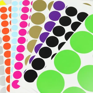 A5 Sheet Dot Stickers Waterproof Customizable Shape 19mm Sealing Label Sign Creative Decals for Food & Candy Use Custom Sticker