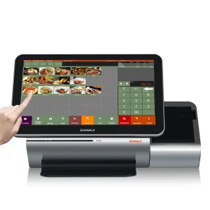 A9 Dual Touch Screen All In One POS PC System With Built-in Thermal Printer Cash Register For Small Business POS Software