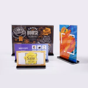 Acrylic A4 A5 A6 Menu Price Tag Sign Holder Display Stand with Removable Base for Supermarket Restaurant Hotel