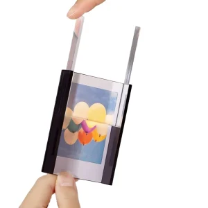 Acrylic Block Frame Fujifilm Mini Instax Pictures 2×3 Iridescent Double-Sided Thick Block Frame for Album