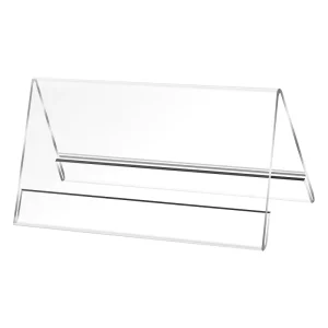 Acrylic Clear PS Material Sign Holder Eco friendly V Shape Display Rack for Wedding Restaurant Portable Price Ticket Holder