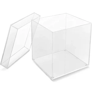 Acrylic Cube Display 5 Sided Box with Lid Department Store Eco-friendly Acrylic Customized Logo Acceptable 54pcs