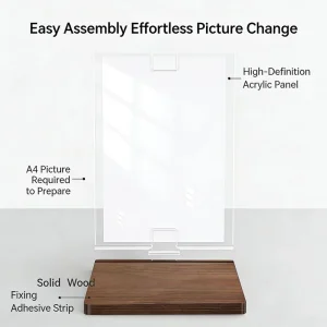 Acrylic Customizable Cosmetic Beauty Skincare Wooden Base Stand Display Rack