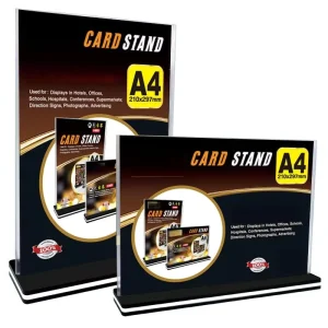 Acrylic Desk Sign Nameplate Double sided Transparent Table Card Black backed Price Tag Tabletop Advertising Sign Display Rack