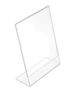 Acrylic Detachable Lightweight Sign Holder L Shape Slant Back Desktop Flyer Document Holder Paper Display Stand