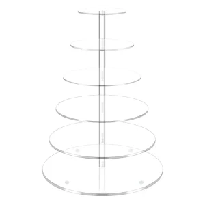 Acrylic High Definition Transparent Multi Layer Cake Display Stand Easy Assembly for Commercial Banquet Dessert Countertop