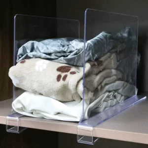 Acrylic L Shap Clear Partition for Closet of Bedroom Kitchen Office Clothes Shelf Dividers
