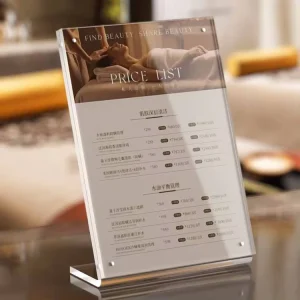 Acrylic L Shape Sign Holder Retail Store Countertop Advertising Display Stand Countertop Display Rack