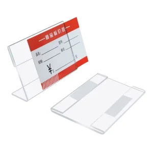 Acrylic L Shaped Transparent Acrylic Price Tag Stand Upright Table Sign Holder Price Labels Name Card Display