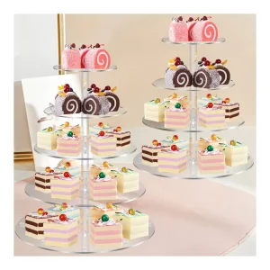 Acrylic Modern Round Transparent Multi-layer Cake Stand Dessert Display Table Wedding Birthday Rack for Eco-Friendly