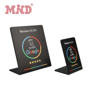 Acrylic NFC Social Media Stand for QR Code TikTok Facebook Marketing in Retail Hotels