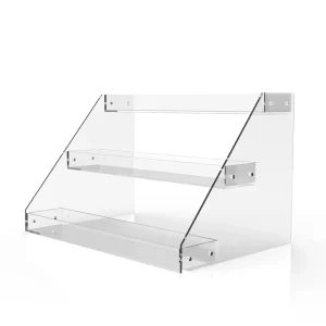 Acrylic Rectangle Cosmetic Shelving Display Stand for Retail Stores Customizable Eyelash Lipstick Perfume Holder