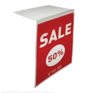Acrylic Retail Shelf Talkers A5 Shelf Talker Acrylic Sign Holder Shelf Label Holders Message Display for Library Supermarket