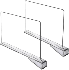 Acrylic Shelf Divider Transparent Wardrobe Storage Divider Shoe Bag Book File Divider