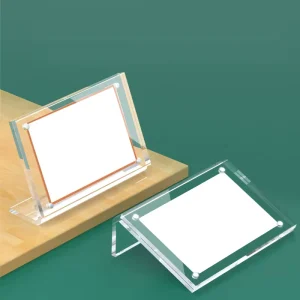 Acrylic Sign Holder Desktop Price Sheet Store Price Tag with Magnet for Notice Menu Price Sheet Photo