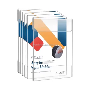 Acrylic Sign Holder Display Stand with Slant Back Clear Frames for Store Restaurant Sign Display
