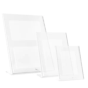 Acrylic Sign Holder Slant Back Sign Holders Portrait Ad Frames Clear Durable Flyer Display Stand for Office Store Restaurant