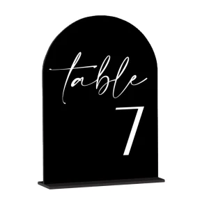 Acrylic Signs and Holders Black Arch Table Numbers for Wedding Reception Centerpiece and Party